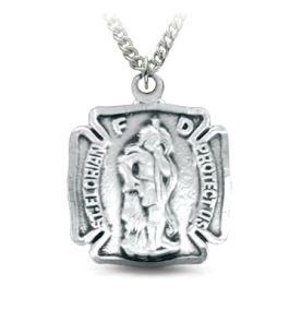 Sterling Silver St. Florian Shield Medal, Patron Saint of Firefighters ...