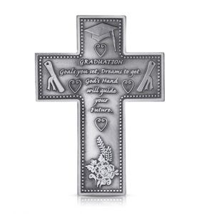 5 5/8" Antiqued Pewter Graduation Wall Cross