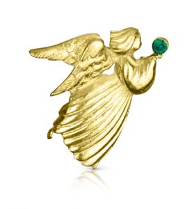 1"Gold Celtic Guardian Angel Lapel Pin