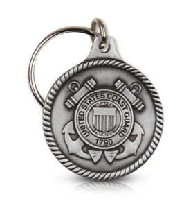 Pewter United States Coast Guard Key Chain - 1 7/8"