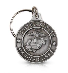 Pewter United States Marine Corps Key Chain - 1 7/8"