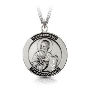 Sterling Silver Medal of St. Paul, Patron Saint of Missionaries & Authors - 1" [1]