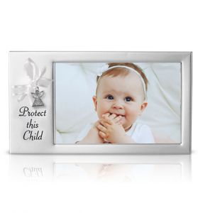 Silver Metal "Protect This Child" Photo Frame - 8" x 4 1/2"