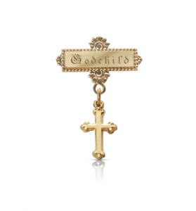 14K Gold Filled Cross Godchild Bar Pin - 1"