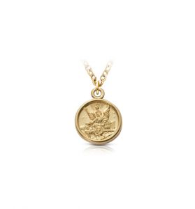 14K Gold Filled Guardian Angel Baby Medal - 3/8"