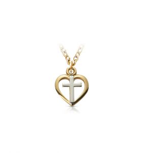 18K Gold Filled Baby Two Tone Heart Design - 1/2"