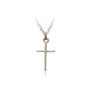 Sterling Silver Baby Cross in a 
Stick Design - 5/8"