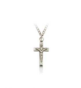 Sterling Silver Baby Crucifix - 5/8"