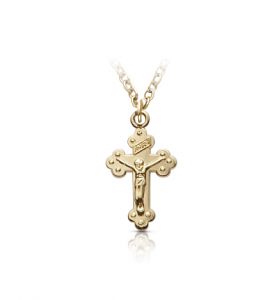 18K Gold Plated Over Sterling Silver Filled Baby Crucifix - 5/8"