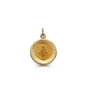 14K Gold Round Miraculous Medal - 1/2" [1]