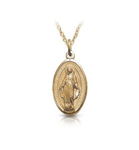 12K Gold Filled Miraculous Oval Medal - 9/16"