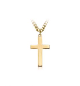 14K Gold Filled Plain Cross Necklace  - 1"