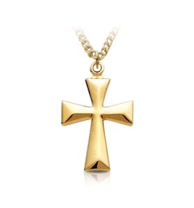 14K Gold Filled Flared Cross Necklace - 7/8"