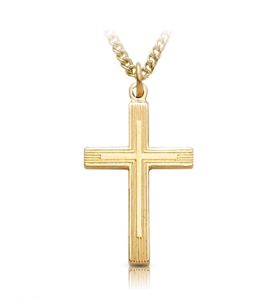 14K Gold Filled Outlined Inner Cross Necklace - 1"