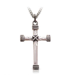 Sterling Silver Cross with Rope Ends Design - 1/8"