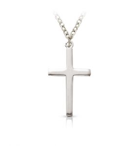 Sterling Silver Cross Necklace 
in a Plain Style Design