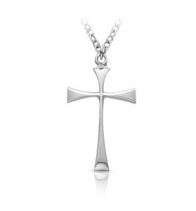 Sterling Silver Maltese Cross Necklace - 1"