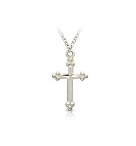 Sterling Silver Cross Necklace in a Polished Finish