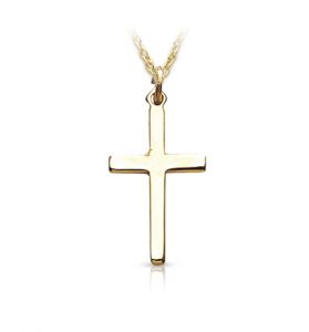 14K Gold Filled Cross Necklace in a 
Plain Style Design