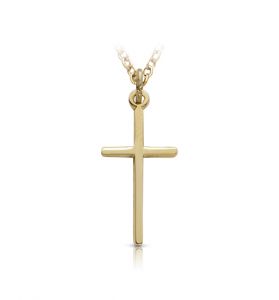 14K Gold Filled Stick Cross Necklace 