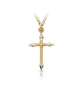 14K Gold Filled Pointed Ends Cross Necklace