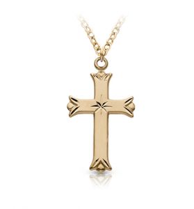 24K Gold over Sterling Silver Cross Necklace