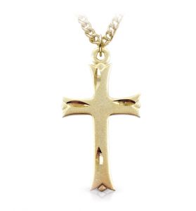 14K Gold Plated Over Sterling Silver Cross Necklace