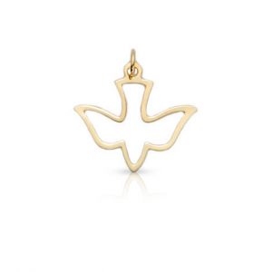 14K Gold Outline Dove