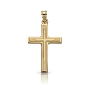 14K Gold Large Cross Pendant with an Inner Cross Design