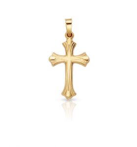 14K Gold Cross with Flared Design