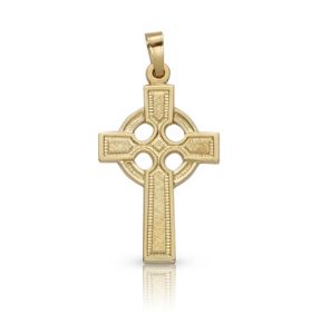 14K Gold Celtic Cross Pendant