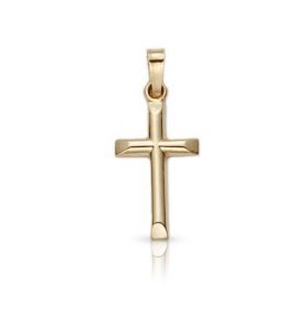 14K Gold Beveled Cross