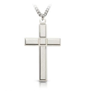 Sterling Silver Engraved Detail Cross Necklace