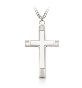 Sterling Silver Lined Inner Cross Necklace