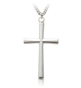 Sterling Silver Flared Cross Necklace 