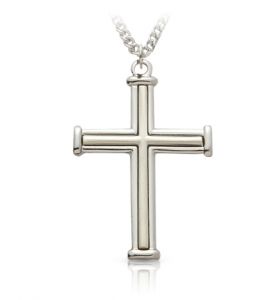 Sterling Silver Outlined Inner Cross Necklace