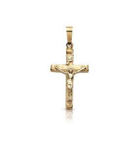 14K Gold Crucifix Pendant - 5/8"