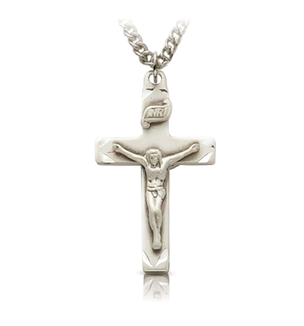 Sterling Silver Engraved Crucifix