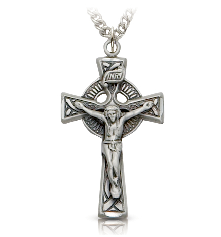 Sterling Silver Celtic Crucifix Necklace