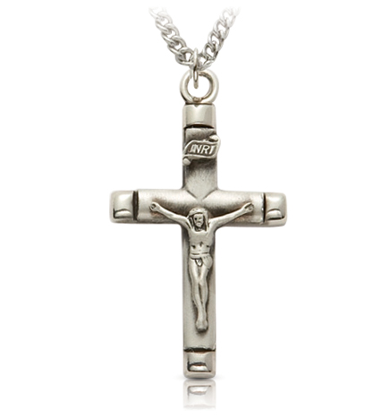 Sterling Silver Bright Ends Crucifix Necklace