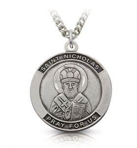 Sterling Silver Medal of St. Nicholas, Patron Saint of Children - 1" [2]