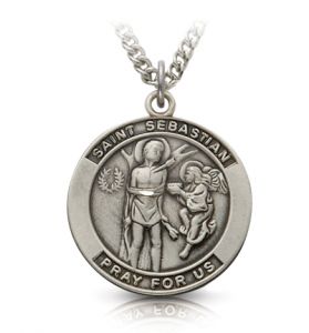 Sterling Silver Medal of St. Sebastian, Patron Saint of Athletes - 1" [1]