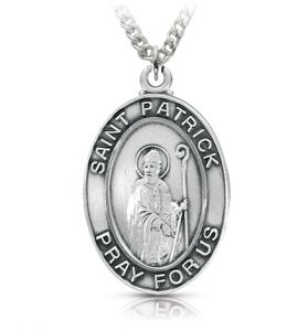 Sterling Silver Medal of St. Patrick, Patron Saint of Ireland - 1" [1]