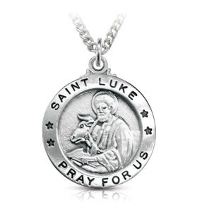 Sterling Silver Medal of St. Luke, Patron Saint of Doctors & Artists - 1" [3]