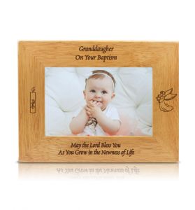 Hardwood Granddaughter Baptism Photo Frame - 9 1/8" x 7 1/8"