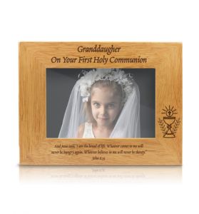 Hardwood Granddaughter First Holy Communion Photo Frame - 9 1/8" x 7 1/8"