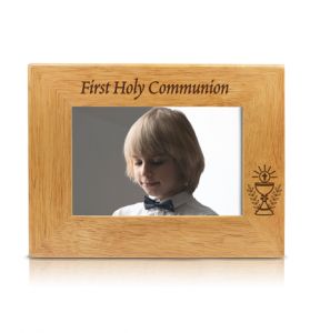 Hardwood Personalized First Communion Photo Frame - 9 1/8" x 7 1/8"