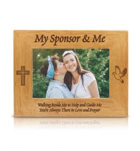 Hardwood My Sponsor & Me Photo Frame - 9 1/8" x 7 1/8"