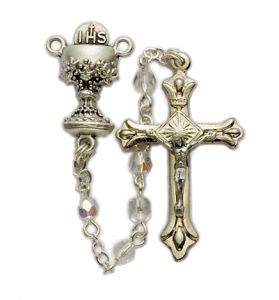 Crystal Bead and Chalice Center Rosary