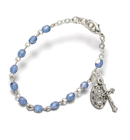 3mm December Turqoise Birthstone Rosary Beads Bracelet 